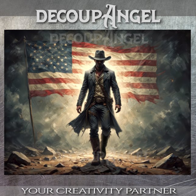 Papier Mousseline Patriotique American Boy - Découpage - (Créateur téléchargé)