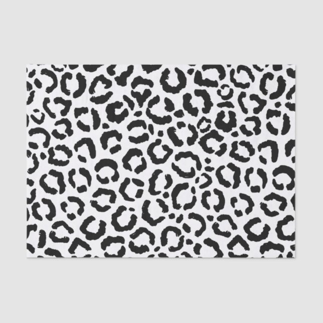 Papier Mousseline Patteries du Black White Leopard animal (Recto)