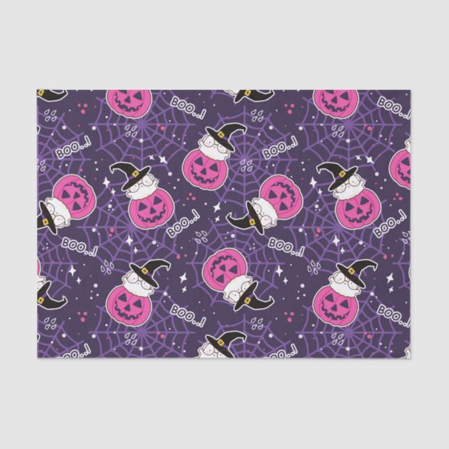 Papier Mousseline Patters de Cute Cats et Pumkins (Recto)