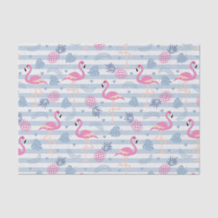 Papier Mousseline Patters de Whimsical Flamingo et Pineapple