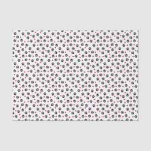 Papier Mousseline Pattes et coeurs
