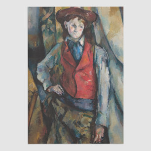 Papier Mousseline Paul Cezanne - Garçon dans la veste rouge