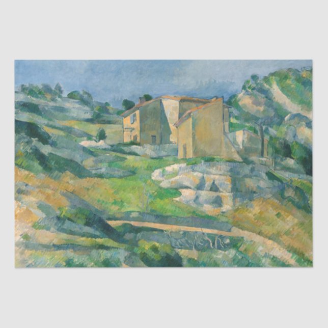 Papier Mousseline Paul Cezanne - Maisons en Provence, Vallée du Riau (Recto)
