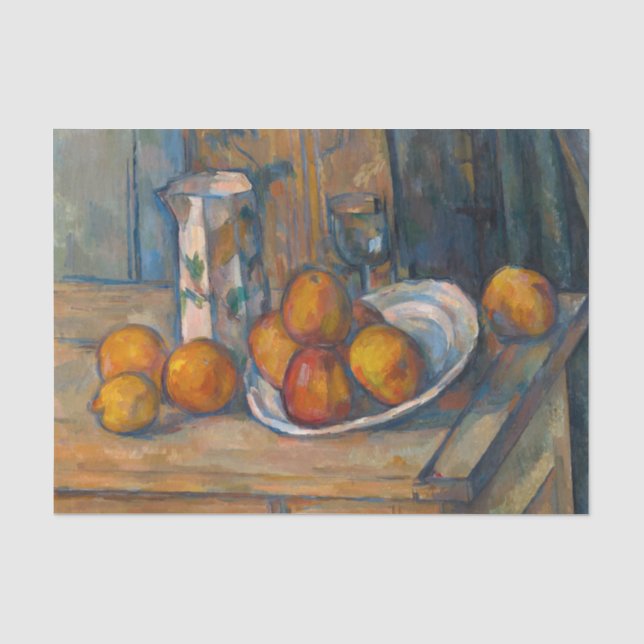 Papier Mousseline Paul Cezanne - Nature morte avec pot à lait et fru (Recto)