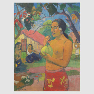 Papier Mousseline Paul Gauguin - Femme tenant un fruit