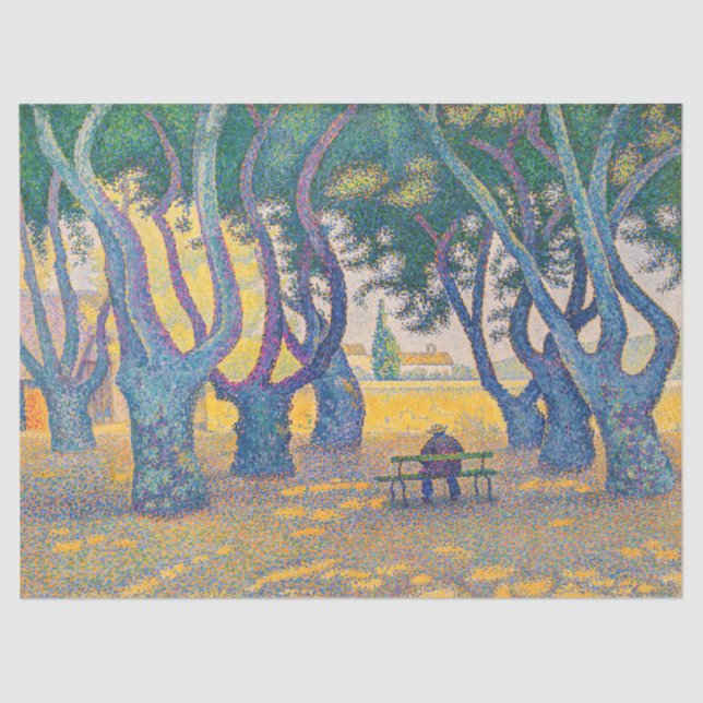 Papier Mousseline Paul Signac - Place des Lices, Saint-Tropez (Recto)