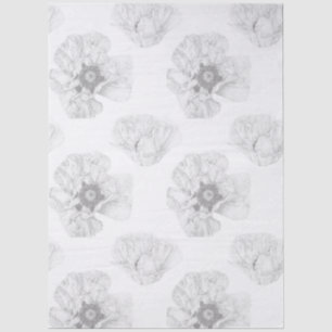 Papier Mousseline Pavot noir et blanc