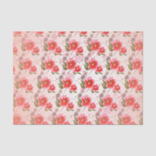 Papier Mousseline Pavot vintage floral
