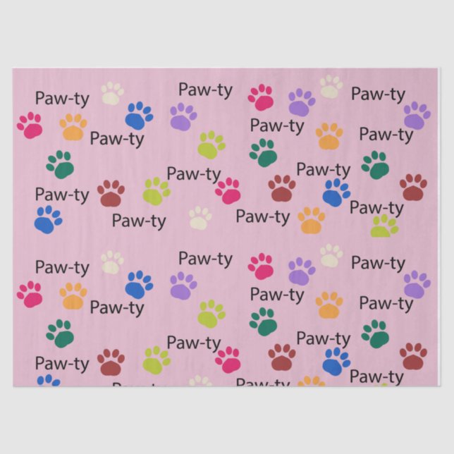 Papier Mousseline Pawty chien anniversaire cadeau de pawty (Recto)