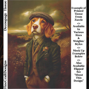 Papier Mousseline Pays Beagle Gentleman Paysage EX9L Découpage