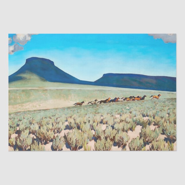 Papier Mousseline "Pays du Cheval sauvage" par Maynard Dixon (Recto)