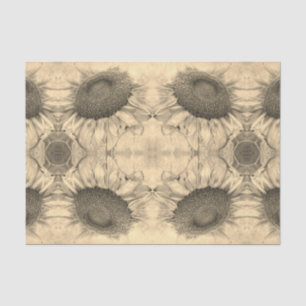 Papier Mousseline Pays floral Vintage sépia chic