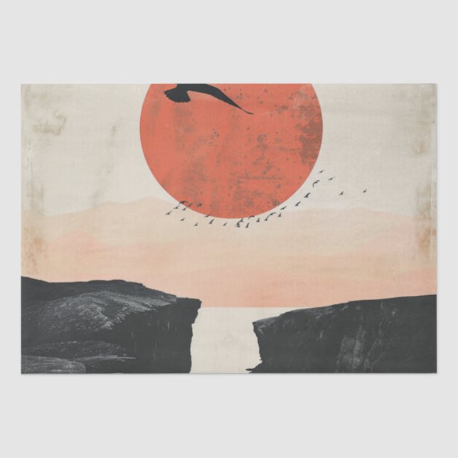 Papier Mousseline Paysage Abstrait de Boho (12) (Recto)