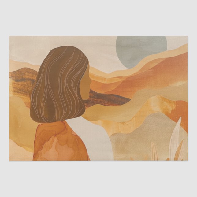 Papier Mousseline Paysage Abstrait de Boho (17) (Recto)