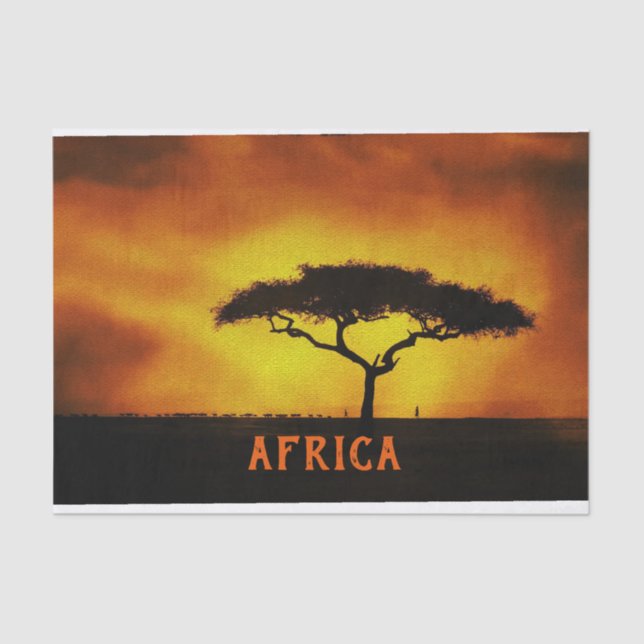 Papier Mousseline Paysage africain Arbre Acacia (Recto)