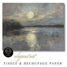 Paysage aquarelle au clair de lune