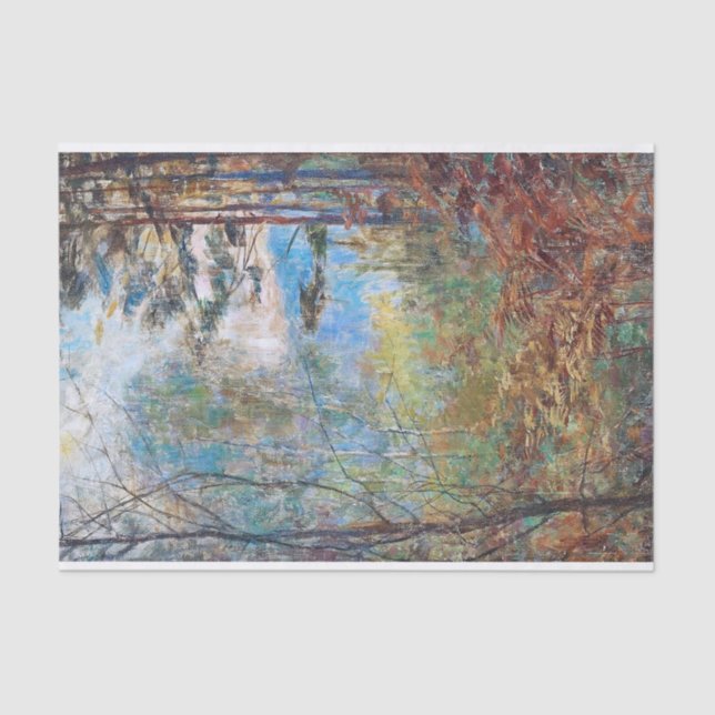 Papier Mousseline Paysage d'automne Beaumont-Le-Roger, Normandie (Recto)