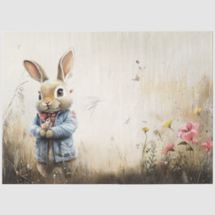 Papier Mousseline Paysage de découpage Champ de lapin anthropomorphi