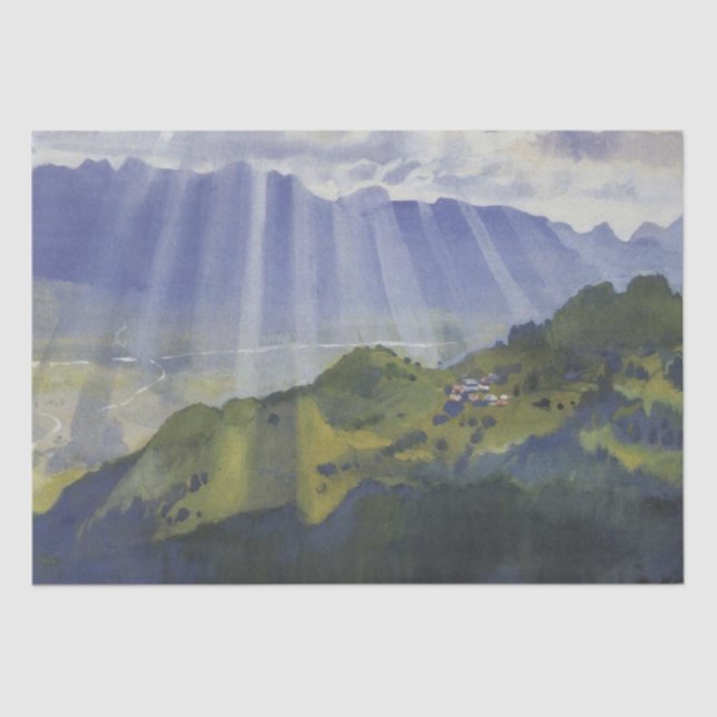 Papier Mousseline Paysage de montagne en Suisse (Serebriakova) (Recto)