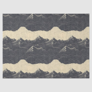 Papier Mousseline Paysage de Montagne Vintage avec Nuages (6)