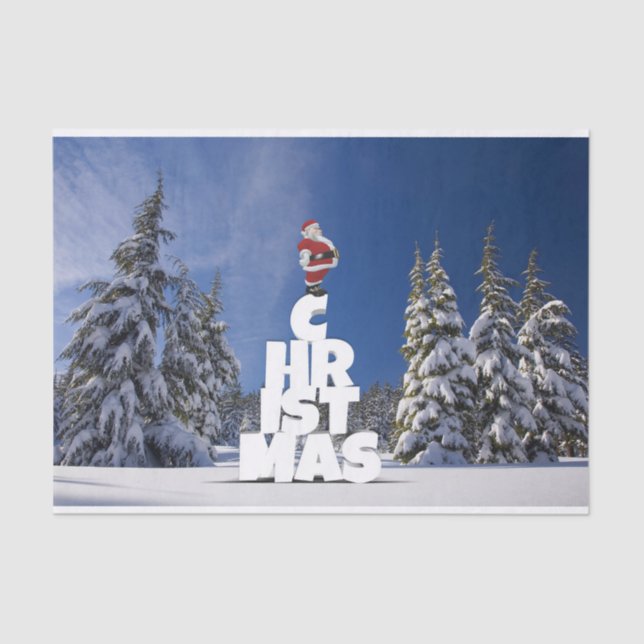 Papier Mousseline Paysage d'hiver de Noël (Recto)