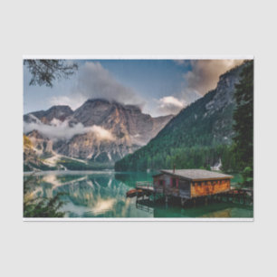Papier Mousseline Paysage du lac des Montagnes italiennes