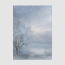 Paysage hivernal lac givré forêt enneigée