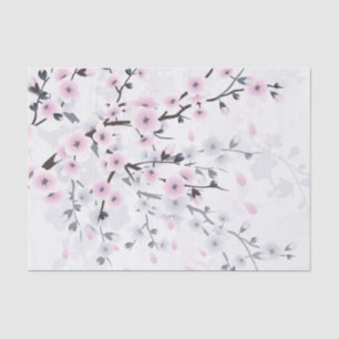 Papier Mousseline Paysage Pastel Cherry Blossom