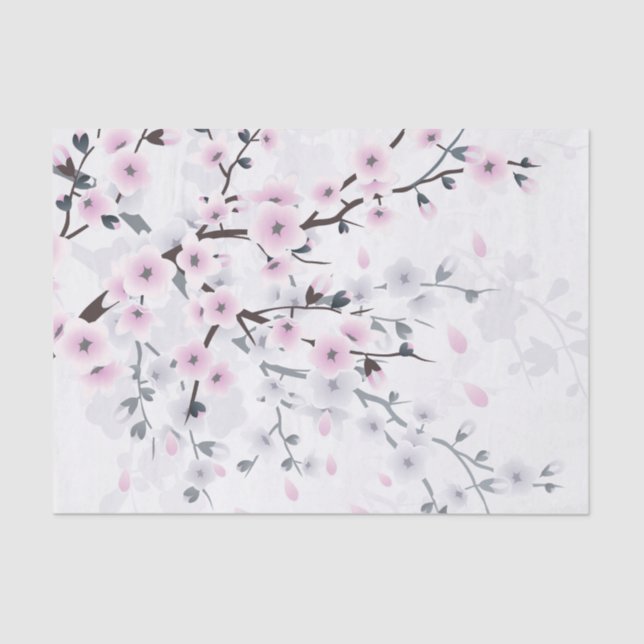 Papier Mousseline Paysage Pastel Cherry Blossom (Recto)
