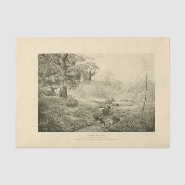 Papier Mousseline Paysage Printemps Arbres Ephémère Découpage (Recto)
