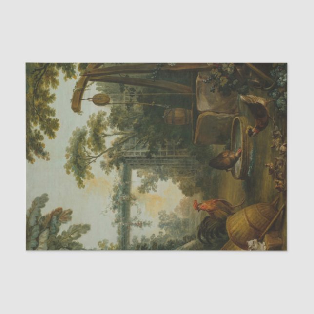 Papier Mousseline Paysage Rustique par Jean-Baptiste Huet (Recto)