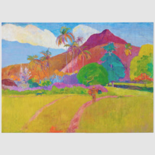 Papier Mousseline Paysage tahitien, Gauguin
