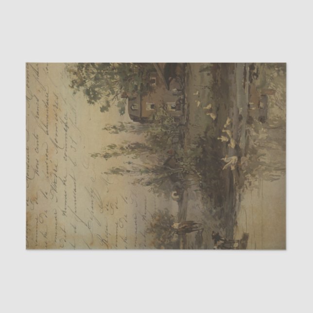 Papier Mousseline Paysage vintage (Recto)