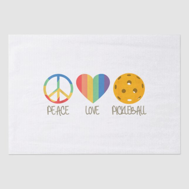 Papier Mousseline Peace Love Pickleball (Recto)