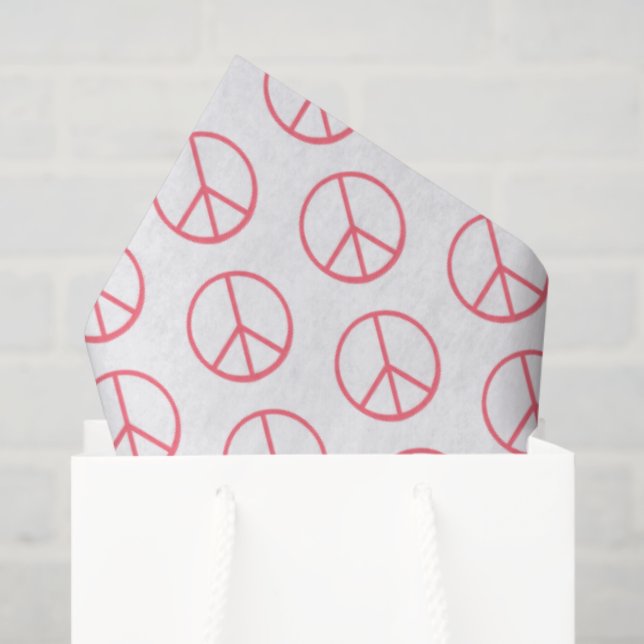 Papier Mousseline Peace Sign Orange Groovy Retro Fun (Sac cadeau)