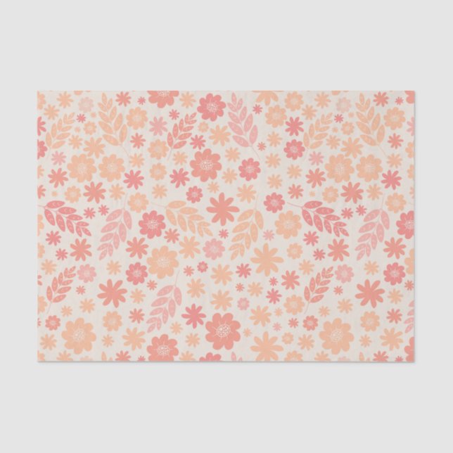 Papier Mousseline Peach Airy Fleur sauvage Meadow Motif (Recto)