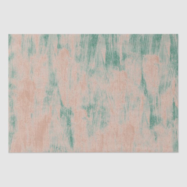 Papier Mousseline Peach Green Abstrait Snowflakes Noël (Recto)