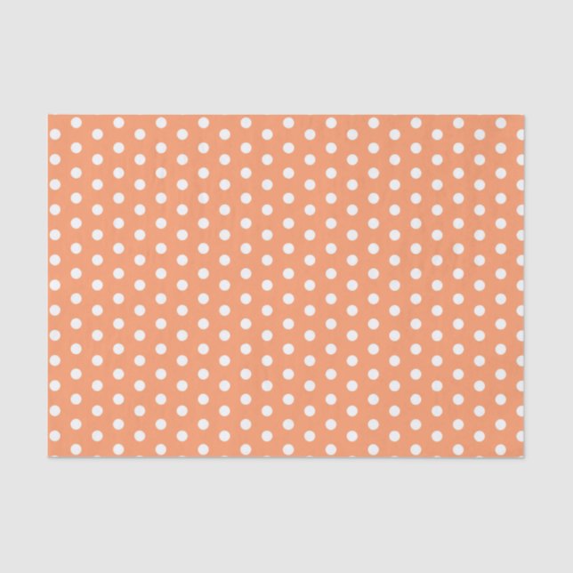 Papier Mousseline Peach Pois (Recto)