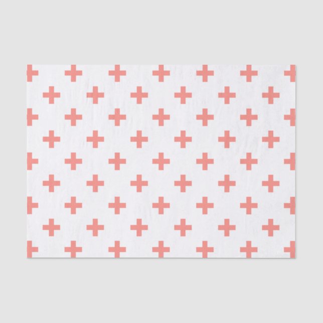 Papier Mousseline Peach polka croise sur blanc (Recto)