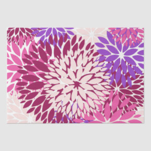 Papier Mousseline Peach rose Bourgogne violet Dahlia