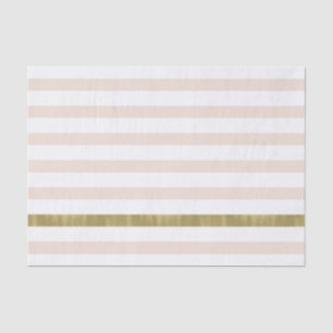 Papier Mousseline Peach White Gold Strips