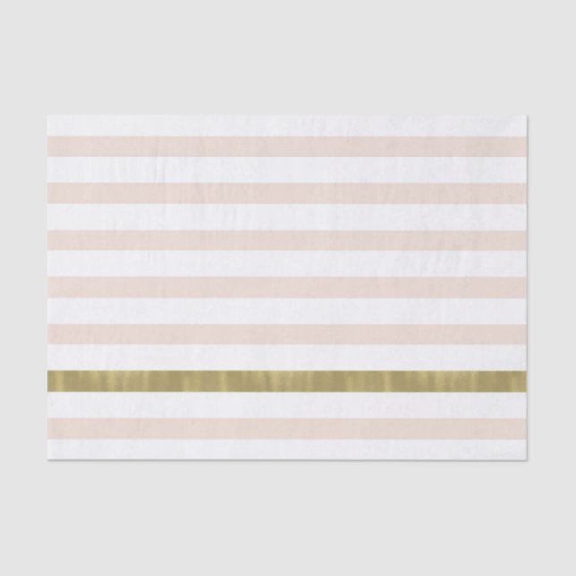 Papier Mousseline Peach White Gold Strips (Recto)