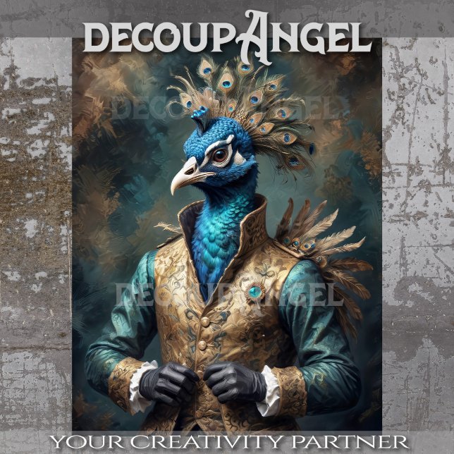 Papier Mousseline Peacock Aristocratique -Découpage (Créateur téléchargé)