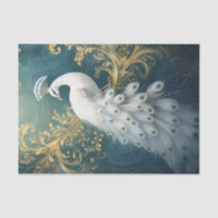 Peacock Assis Joli, Plumes Blanches Cascade