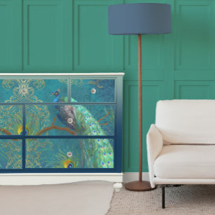 Papier Mousseline Peacock n Plumes Paire bleu foncé Découpage