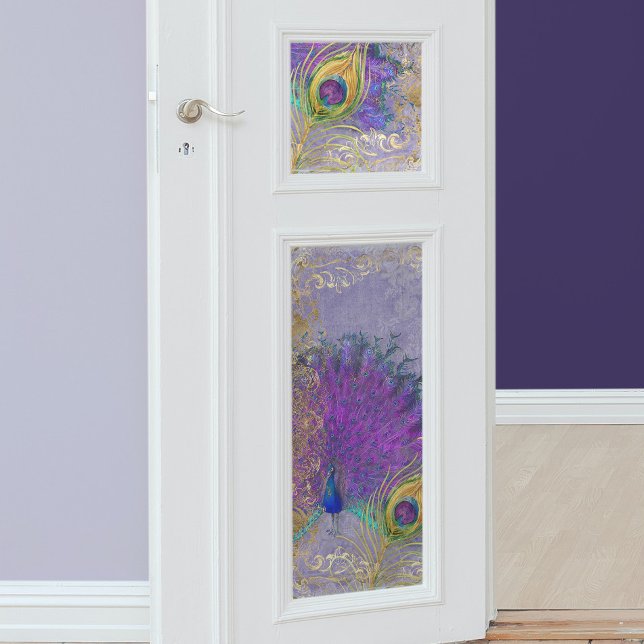 Papier Mousseline Peacock Plumes violet or huile dénoupage baroque (Créateur téléchargé)