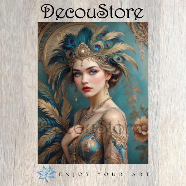 Papier Mousseline Peacock Queen Decoupage (Créateur téléchargé)