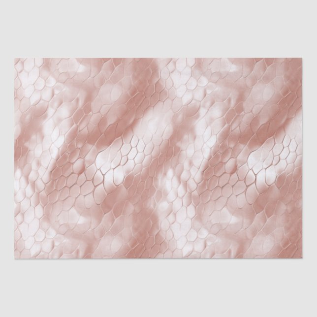 Papier Mousseline Peau de serpent blanc rose or (Recto)
