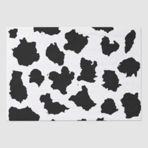 Papier Mousseline Peau de vache Motif noir et blanc