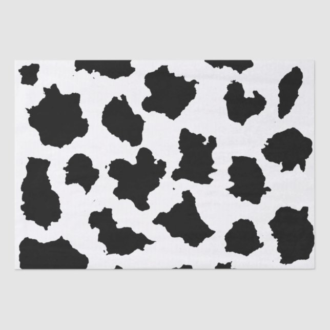 Papier Mousseline Peau de vache Motif noir et blanc (Recto)